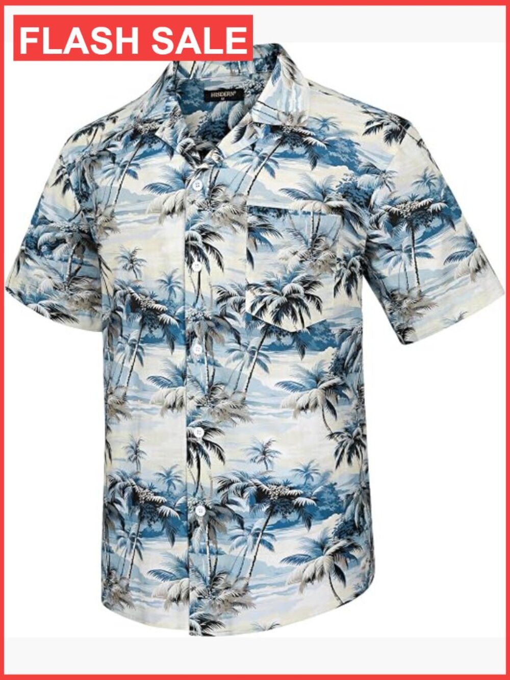 Men's Cotton Hawaiian Shirt Short Sleeve Aloha Summer Button Down